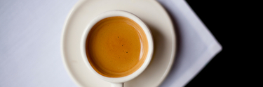 Ansicht einer Tasse Espresso von oben